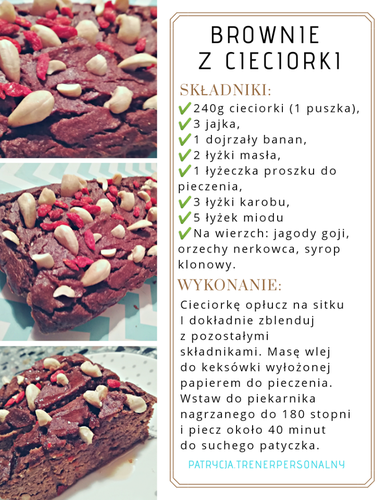 przepis na dietetyczne brownie z cieciorki